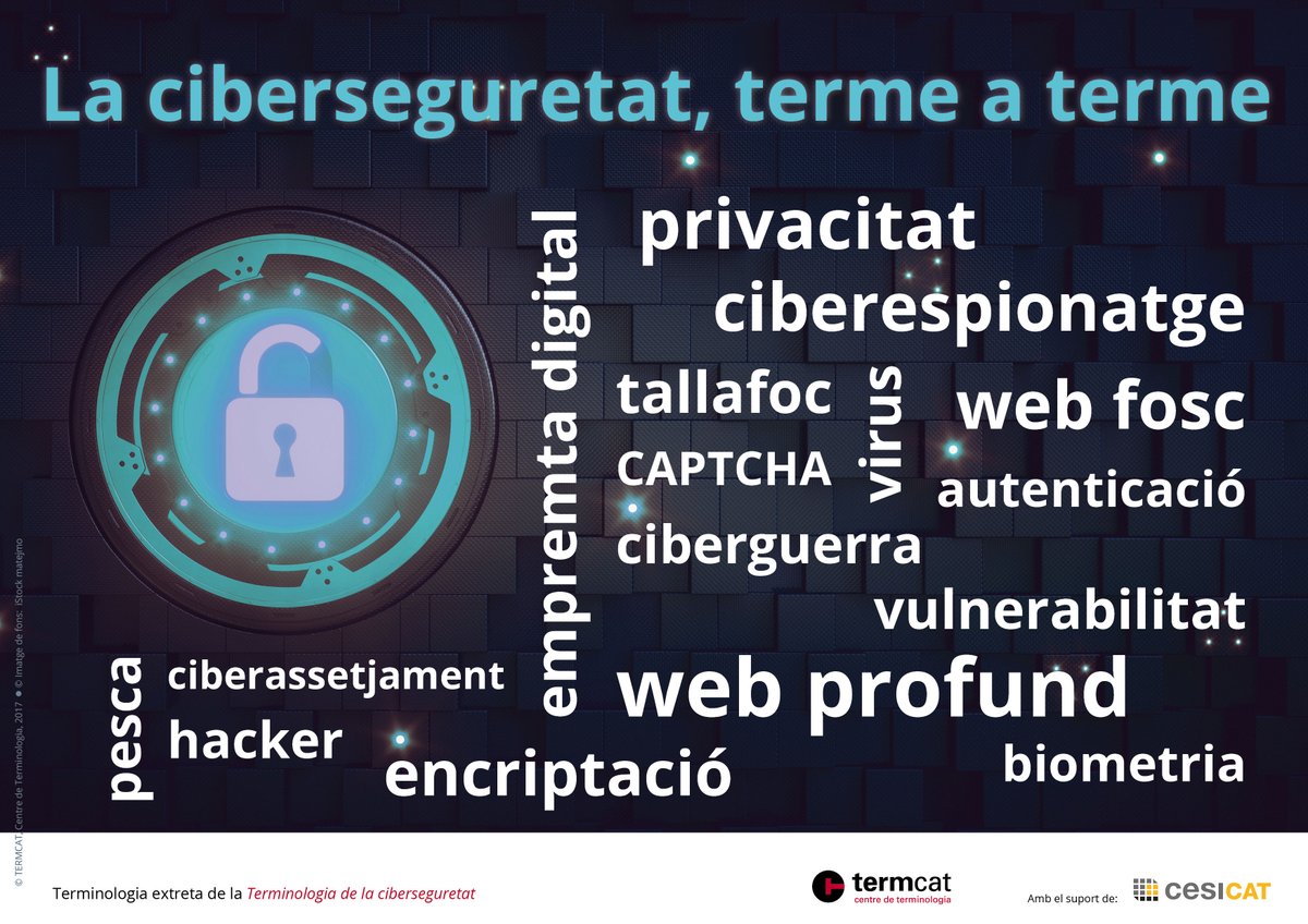 bibliotecasalut's tweet photo. #Sabiesque hi ha noves actualitzacions al #diccionarienlínia sobre la #terminologia en #ciberseguretat ? Doneu-li un cop d'ull! Edita: @termcat amb el suport de #CESICAT  https://t.co/6IXXRq3oBN https://t.co/7O5fErVxYc