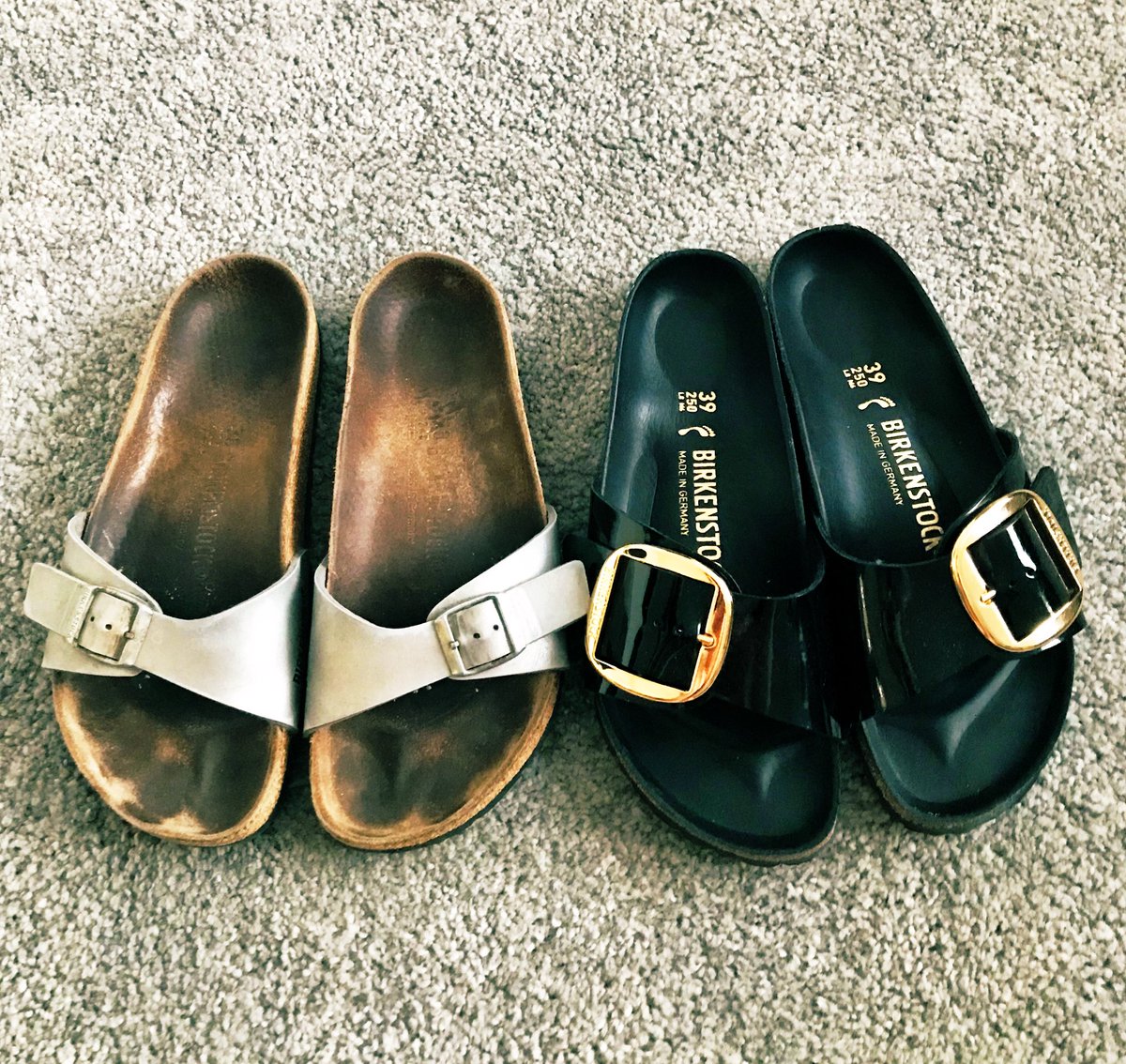 oohmsgrace's tweet photo. My 15 year old Birkenstock Madrid just got upgraded to the new Madrid large buckle version during lockdown 😀#birkenstock #StayatHome https://t.co/YYW3nVzECE