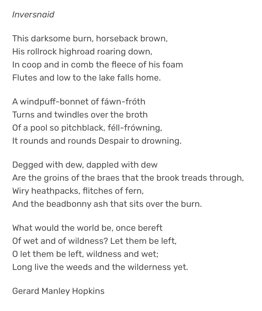 101 Inversnaid by Gerard Manley Hopkins, read by  @emmagafielding  #PandemicPoems  https://soundcloud.com/user-115260978/101-inversnaid-by-gerard-manley-hopkins-read-by-emma-fielding