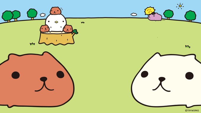 カピバラさん キャラクター 背景 Zoom バーチャル背景画像 動画まとめ Zoom Background