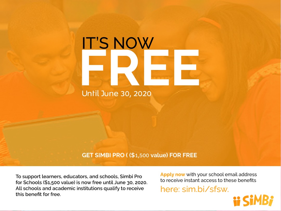 SimbiU's tweet photo. We have great news!!! You can now get simbi pro(valued at $1500 ) for free till June 30.  This is a great opportunity for students at home. Just tap the link https://t.co/RRORKKcRIp https://t.co/kah4TUrPNW