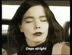 Ooops (1991)Filmed in Iceland, it shows the member of the band and Björk traveling in a car, and then playing the song inside a grotto.