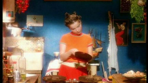 Venus As A Boy (1993)The video portrays Björk in a kitchen, fondling and cooking eggs. At one point, she's seen caressing a bearded dragon. The video was inspired by the book Story of the Eye by Georges Bataille.