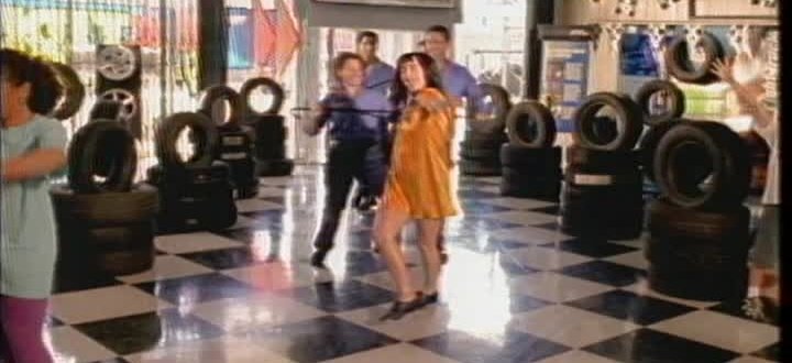 It's Oh So Quiet (1995)Based on Les Parapluies de Cherbourg, it features everythin in slo-mo during the verses; but it returns to regular speed at the riotous chorus & everyone near her dances along. It became one of her most recognized MVs & has won a VMA for Best Choreography