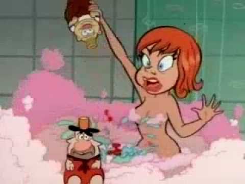 I Miss You (1997)A partly animated video that features a red-haired Björk dancing & interacting with several other characters, which resembles the ones from The Ren & Stimpy Show. A live version of Björk is mixed in the footage. Fred Flintstone makes a cameo as a shampoo bottle