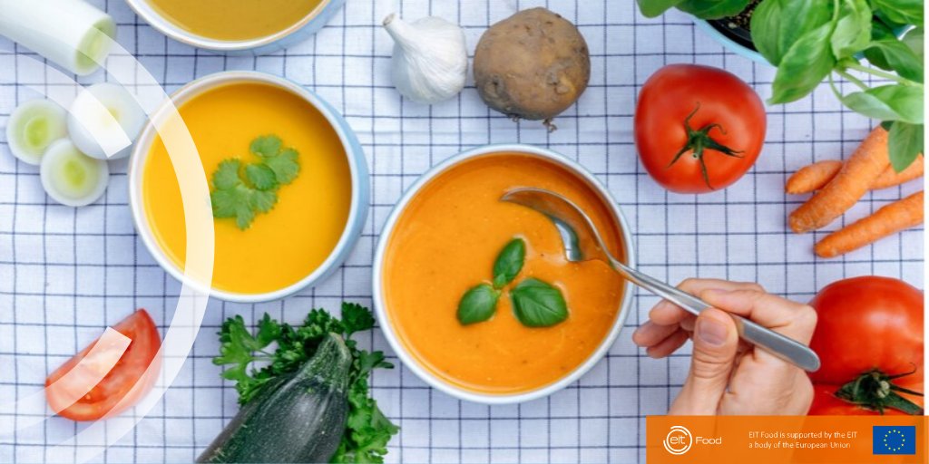 EITFood's tweet photo. Due to the #COVID19 crisis, there is an increase in surplus vegetables🥕🌽. Together with 4 #FoodHeroes, we have launched a nutritious soup to support our farmers &amp; help vulnerable families 👪 that are struggling during this difficult time. #PressRelease ➡️https://t.co/XHWgNyK4sq https://t.co/MjfmoSCtuR