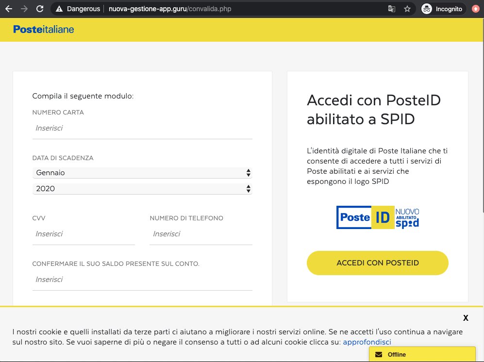 f3d__'s tweet photo. hunting a new banking trojan campaign which is actually targeting italian users we also spotted an ongoing phishing campaign for Poste Italiane (@PosteMobile, @PosteNews) 

cc: @AndreaDraghetti @D3LabIT 
domain: nuova-gestione-app[.guru
ip: 160[.153[.133[.172 https://t.co/cuHpmsDsCN