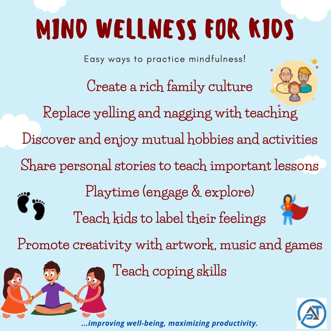 patconsultingng's tweet photo. It is imperative to create a mentally healthy environment for kids. Children who are encouraged to do, to try, to explore, to risk failure and to engage are more emotionally and mentally healthy.
#improvingwellbeing #maximizingproductivity #mindfulness #kids #family #mentalhealth https://t.co/AxgD0CnbVZ