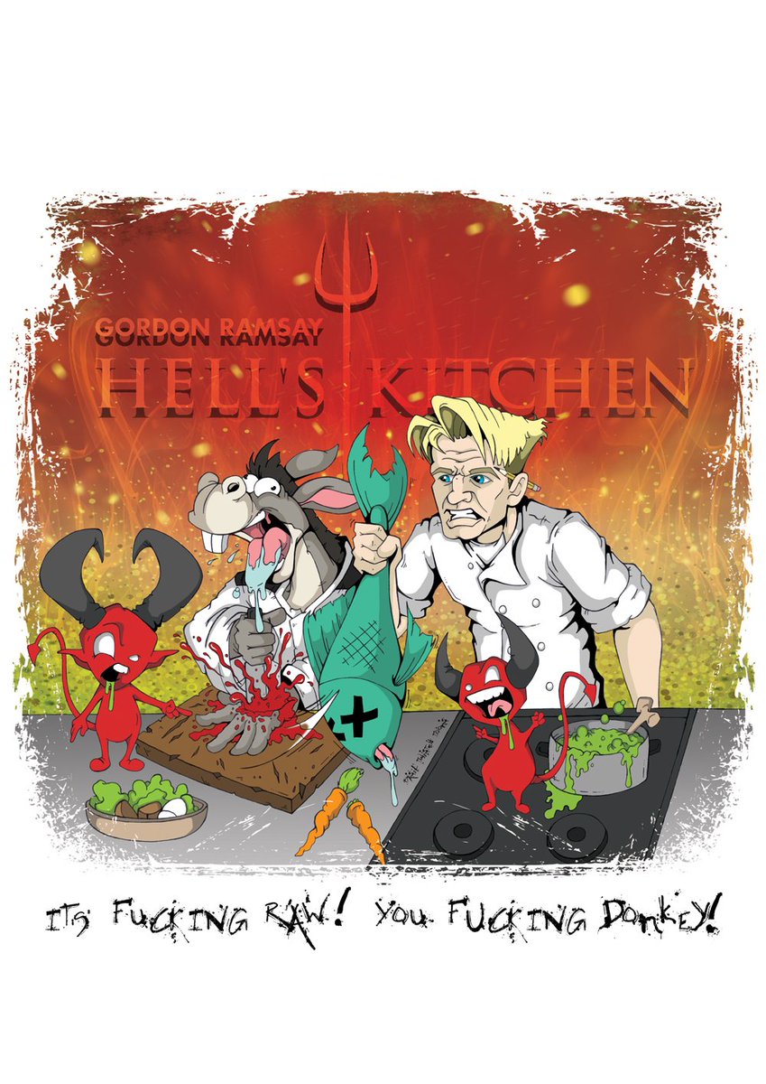 basil_toons's tweet photo. Gordon Ramsay @GordonRamsay Hell's Kitchen @HellsKitchenFOX cartoon art. It's Fucking raw! Hell's Kitchen is fucking awesome hehehe #gordonramsay #hellskitchen #cartoon #artwork https://t.co/gAyvlc1dIY