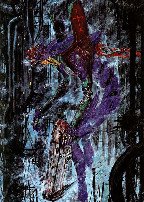 L'EVA-01 (Evangelion) dessiné par Tsutomu Nihei (Blame!)