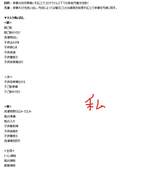 家事分担するために今やっている家事を洗い出して可視化してみよう！→とんでもないことにｗ