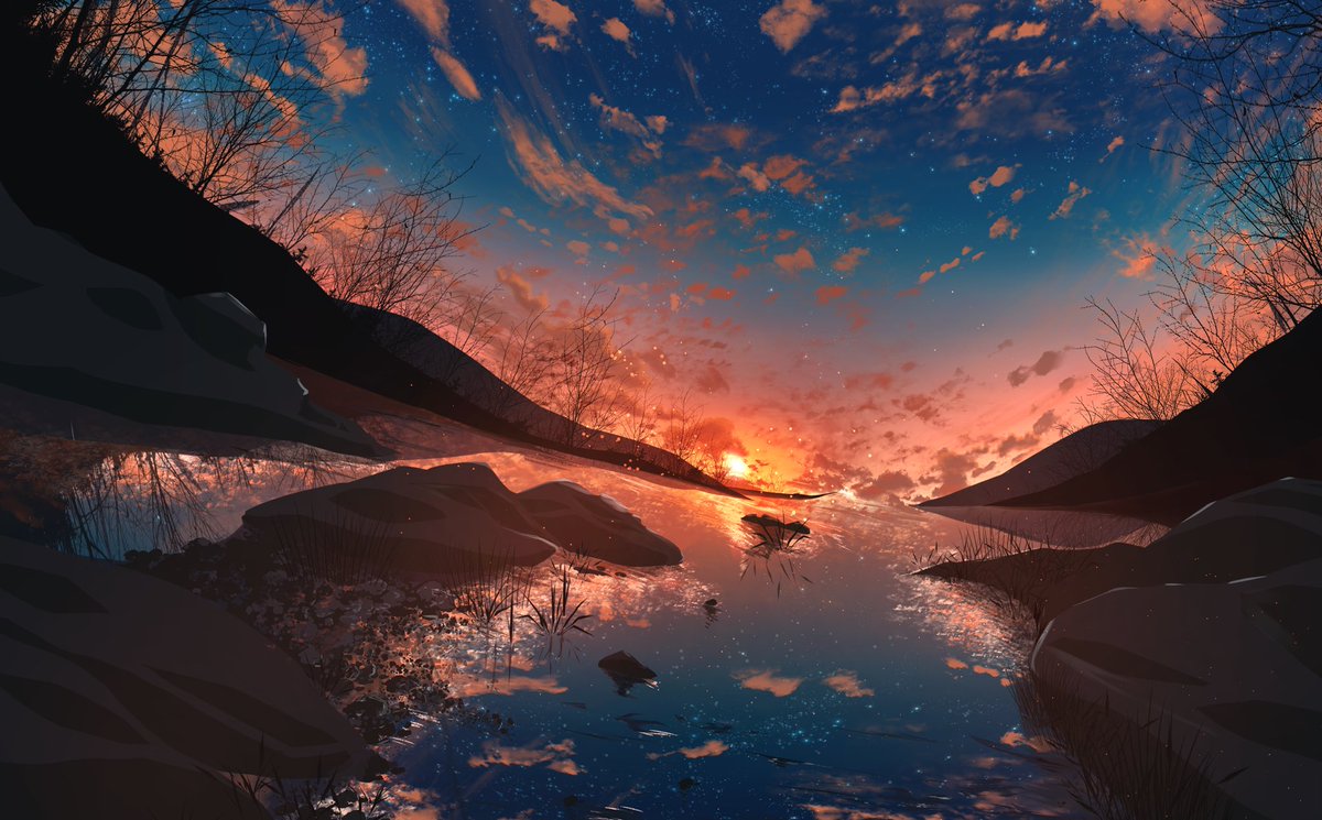 sky scenery no humans cloud star (sky) outdoors reflection  illustration images