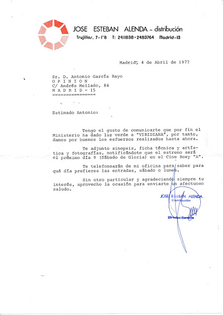 La historia de cómo nuestro padre consigue distribuir "Viridiana" en España. Para cinefílicos. 
archivo-agr.blogspot.com/2020/04/cuarta…