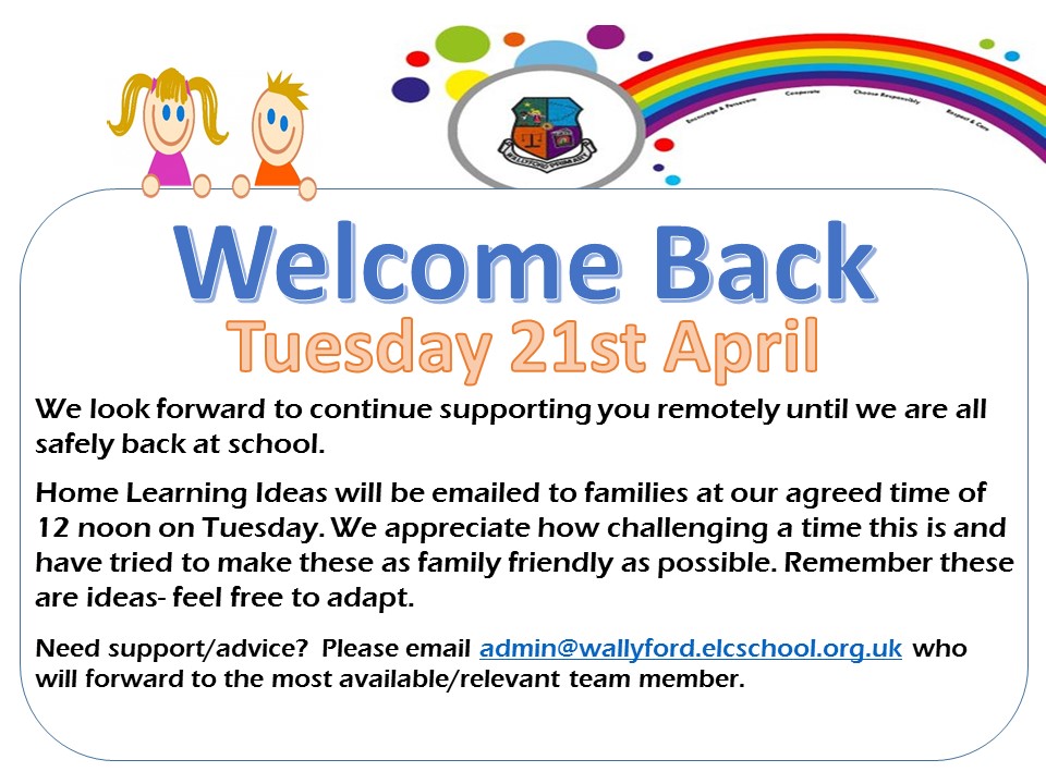 WallyfordPS's tweet photo. We are remotely back tomorrow 🙂 https://t.co/Z4I8SfzHyP