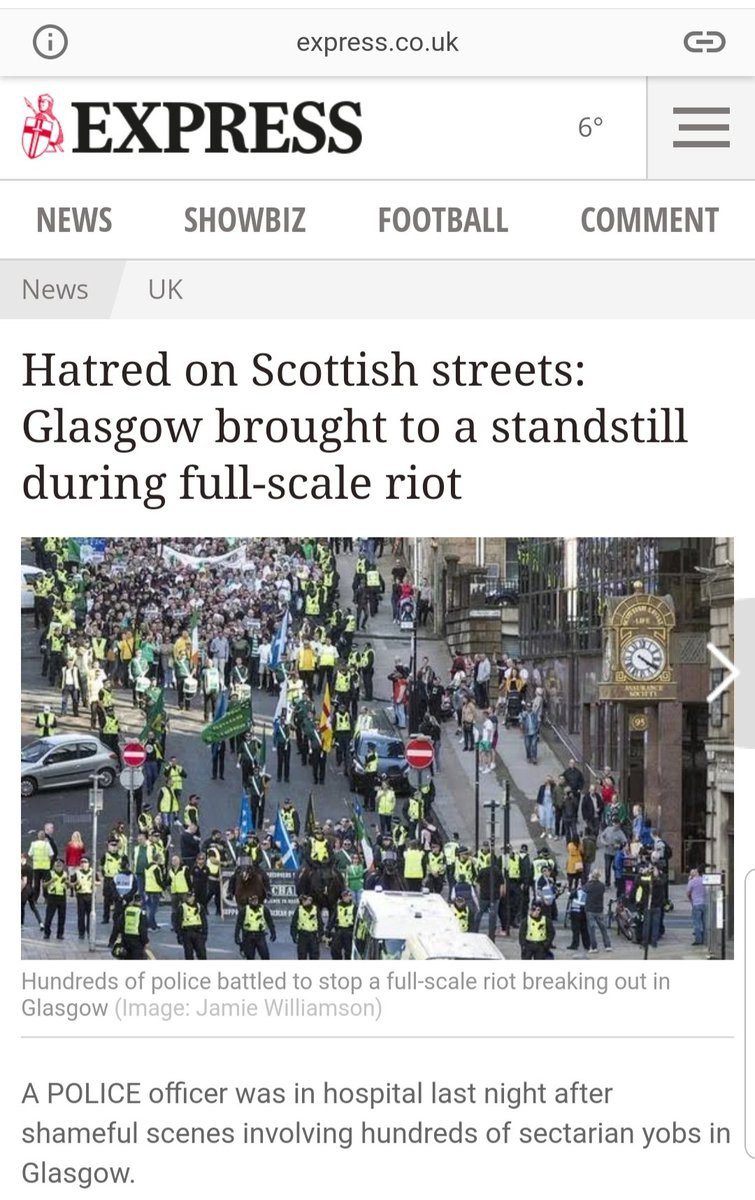 In September 2019, a near riot is caused on Glasgow streets following the SNP run council granting of two Irish republican marches.