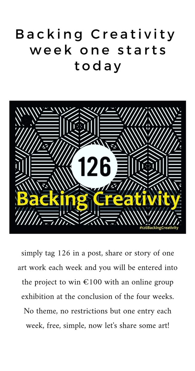 126Gallery's tweet photo. #126backingcreativity starts today! Share some of your work and tag us!! Full details on our website and facebook. ##126artistrungallery #artopportunity https://t.co/8ZdqmRKuOv