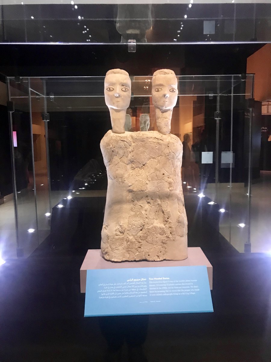 So, Day 3 of the  @Martin_Randall Essential Jordan Tour starts at the National Museum in Amman, with eg's of Jordan's exceptional archaeological heritage from the Palaeolithic - Ottoman era. The 'Ain Ghazal statues, c.8000 B.C, are among the earliest large scale statuary found.