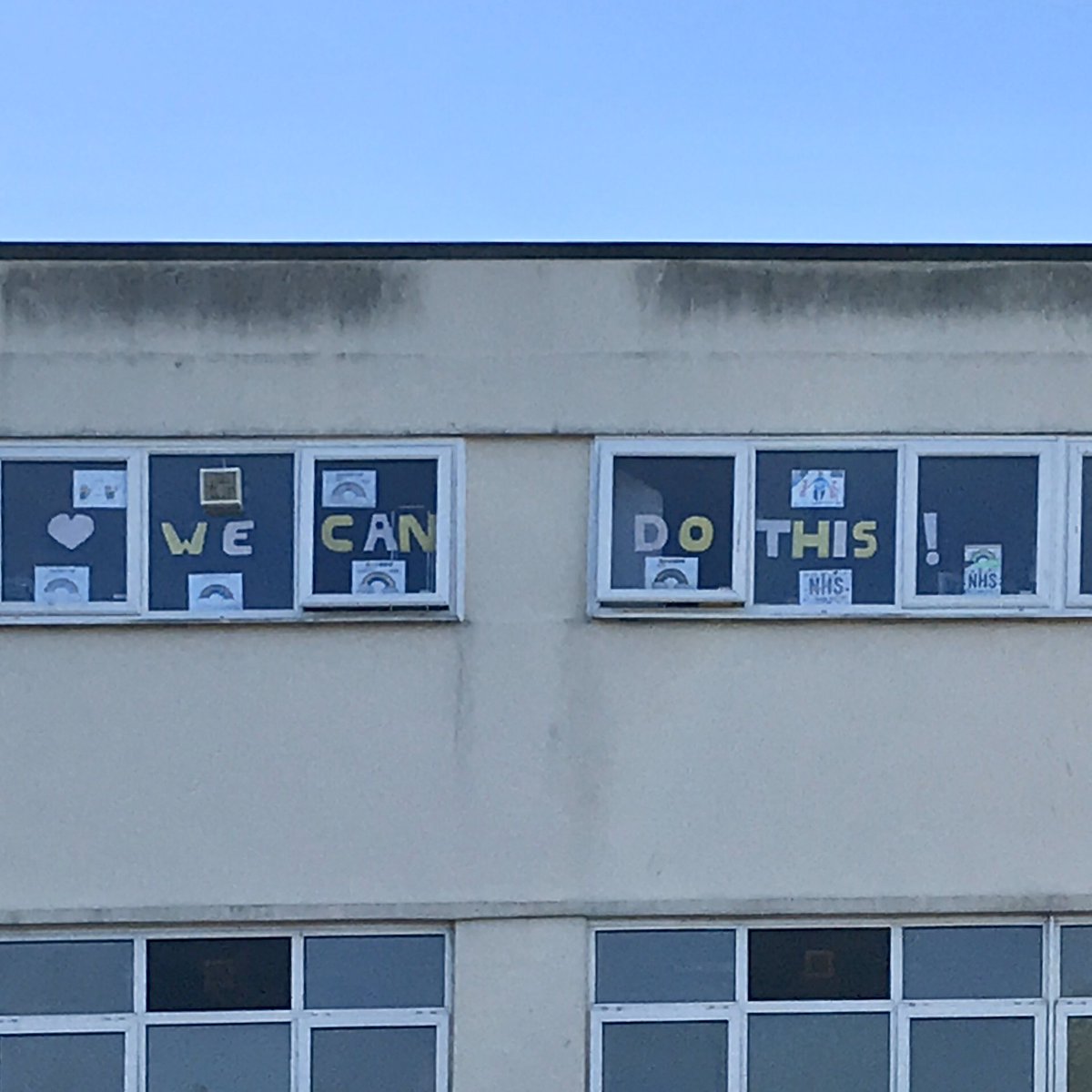 SafeUncertainty's tweet image. Saw this on the windows at Kent and Canterbury Hospital today and it made me smile. #COVID19 @EKHUFT