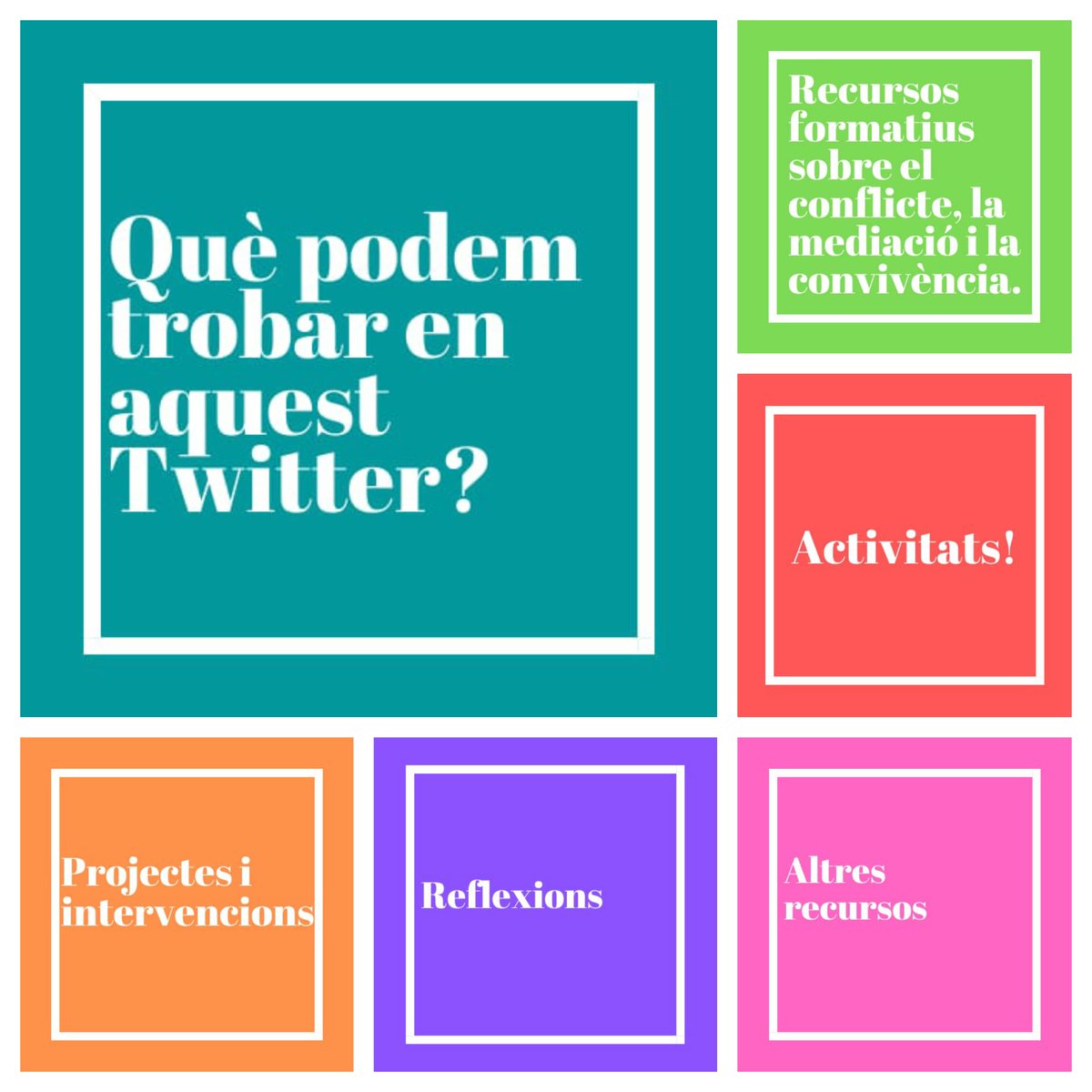 📣 Neix el Twitter del Servei de Mediació Comunitària en Medi Obert de Salt per apropar recursos a tots els veïns d'aquesta vila i difondre les activitats del servei, complementàries a la gestió de conflictes a medi obert. Aquests són alguns dels recursos que compartirem!