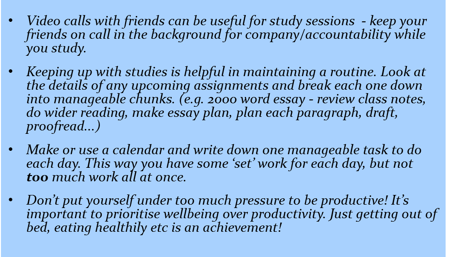 access_sussex's tweet photo. It's #backtoschool after the Easter holidays and our student ambassadors are giving us their #toptips on how to get back into the flow of studying from home. Georgia studies Media and offers some excellent advice below. Thanks Georgia! #StudentSurvivalGuide #MondayMotivation https://t.co/nwjHKr8Tmf