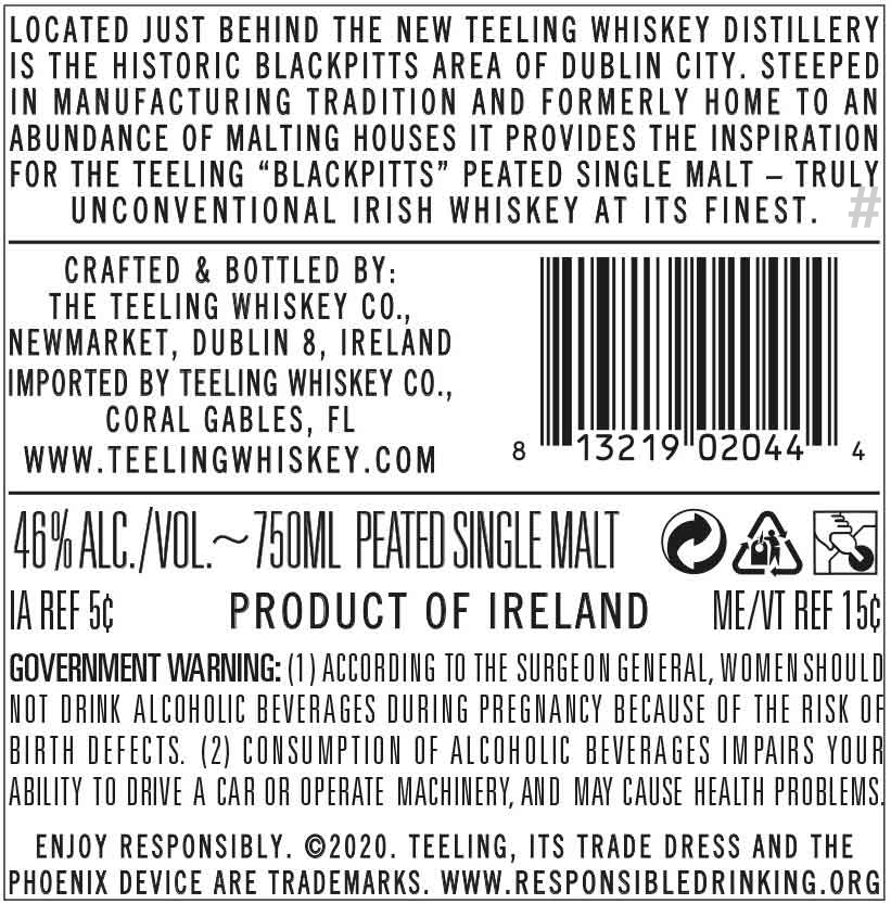 Lookie here Teeling Peated Single Malt...  appropriately called  Blackpits .. very close to home ! new on TTB