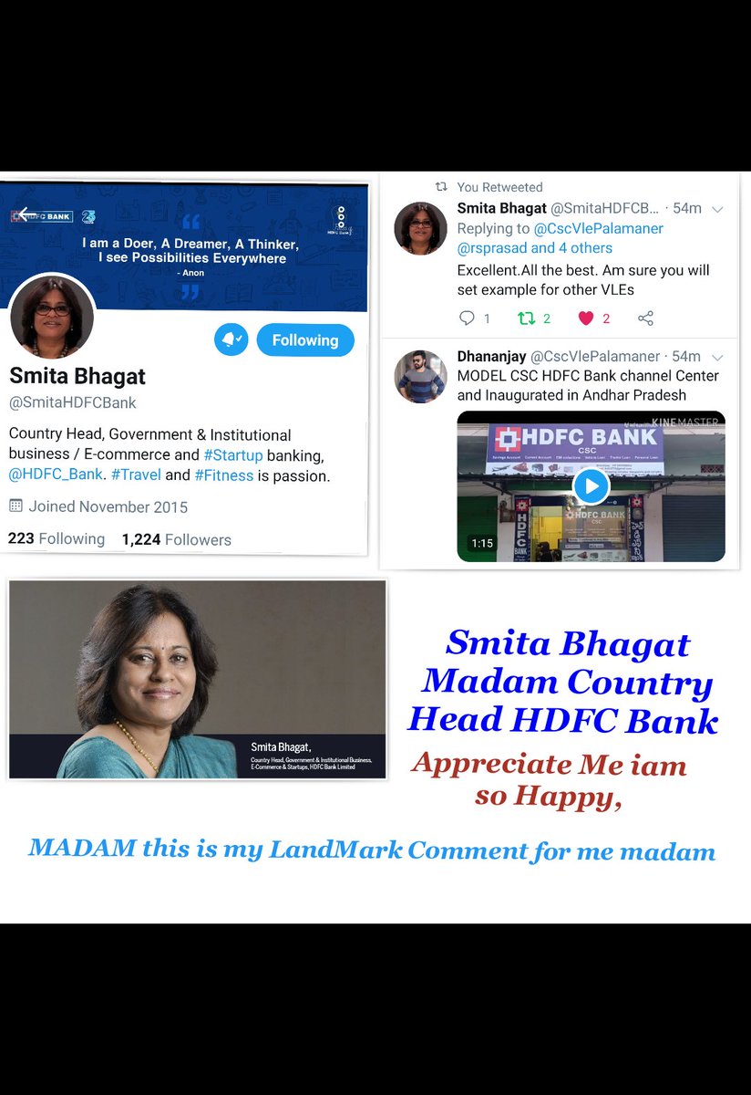 dhanu57dhanu's tweet photo. Madam @SmitaHDFCBank #HDFCBank #bcpoint https://t.co/E2u6YZVnt8
