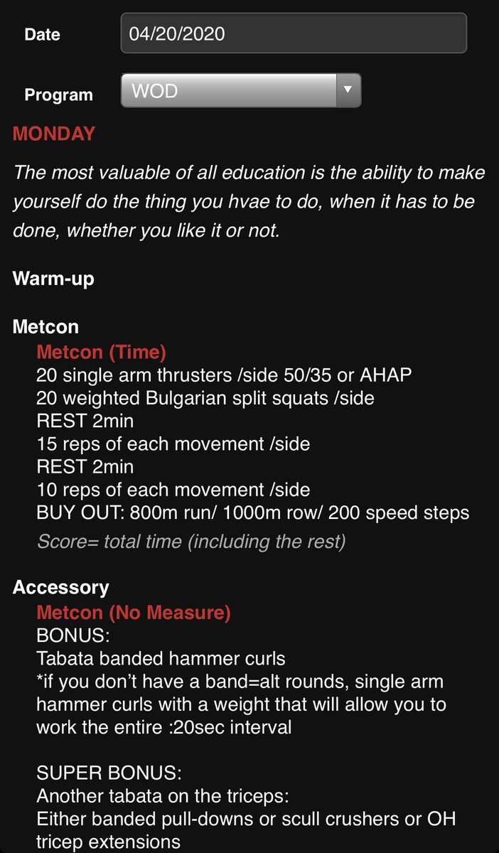 CrossFit_NQ's tweet photo. Today’s Home #WOD:
Single arm thrusters, Bulgarian split squats and cardio + bonus band accessory work. 💪🏻🏃 

#CFNQ #CrossFit 
____________________
https://t.co/vT8S2TFJcs https://t.co/dLb1Qbmcpb