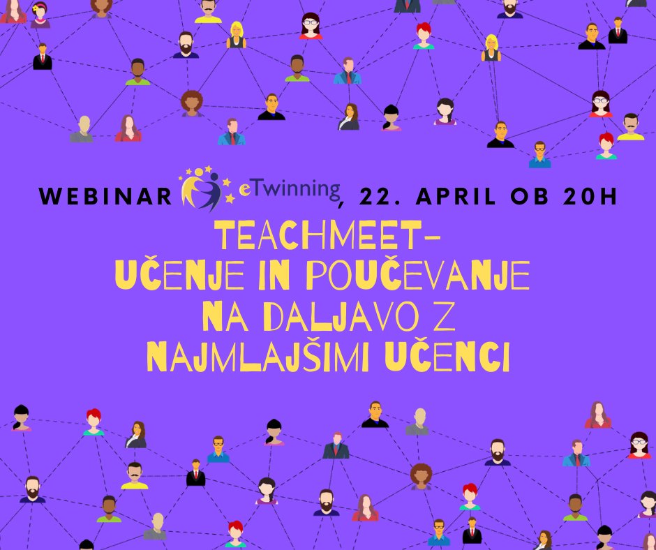 eTwinningSI's tweet photo. Vabljeni na spletni dogodek »Teachmeet-učenje in poučevanje na daljavo z najmlajšimi učenci«, ki bo potekal v sredo, 22. 4. ob 20h preko videokonference VOX. Predstavili vam bomo prosto dostopna, spletna orodja Quizlet Live, EdPuzzle in Wakelet. Prijave: https://t.co/FExRdcewRi https://t.co/GNAL9SiOoJ