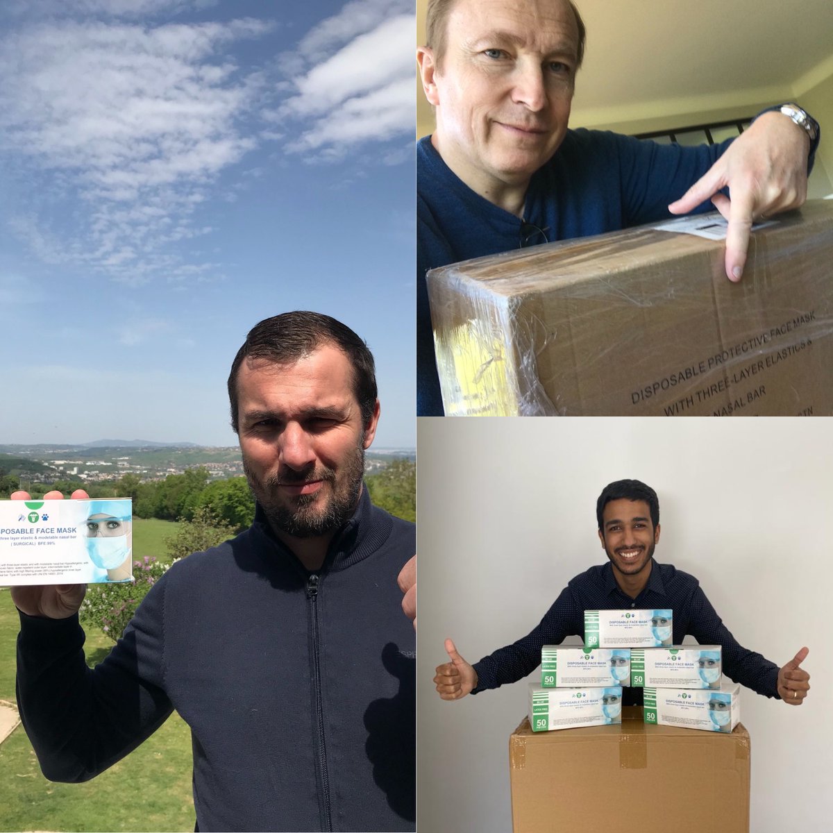 Hiinov's tweet photo. Les 1ères livraisons de masques sont arrivées la semaine dernière dans nos participations #Hiinov et #DENTRESSANGLE cela permettra de redémarrer une activité progressive en sécurité. 350 000 masques sourcés, une belle logistique https://t.co/BT8e9oTD1O