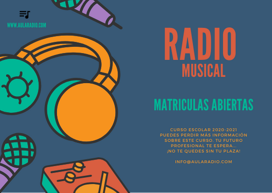 aula_radio's tweet photo. ¡Matrículas abiertas! Te damos más información en info@aularadio.com

#formación #radio #musica #trabajar #aula https://t.co/q6sNRNEuaR