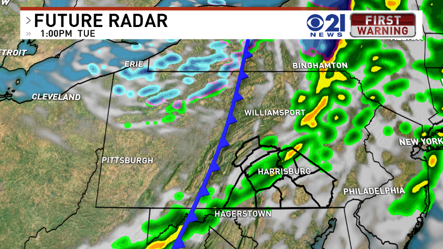 SteveKnight_811's tweet photo. A quick moving cold front will swing through tomorrow during the mid-day triggering a few showers and an isolated t'storm. https://t.co/nTWbljoZ8z