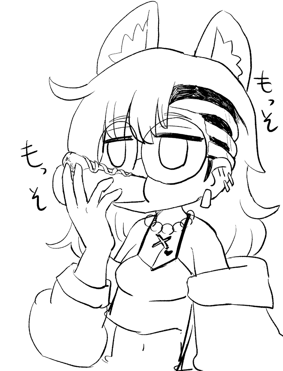 ホットドッグを食べるまがちゃん概念 