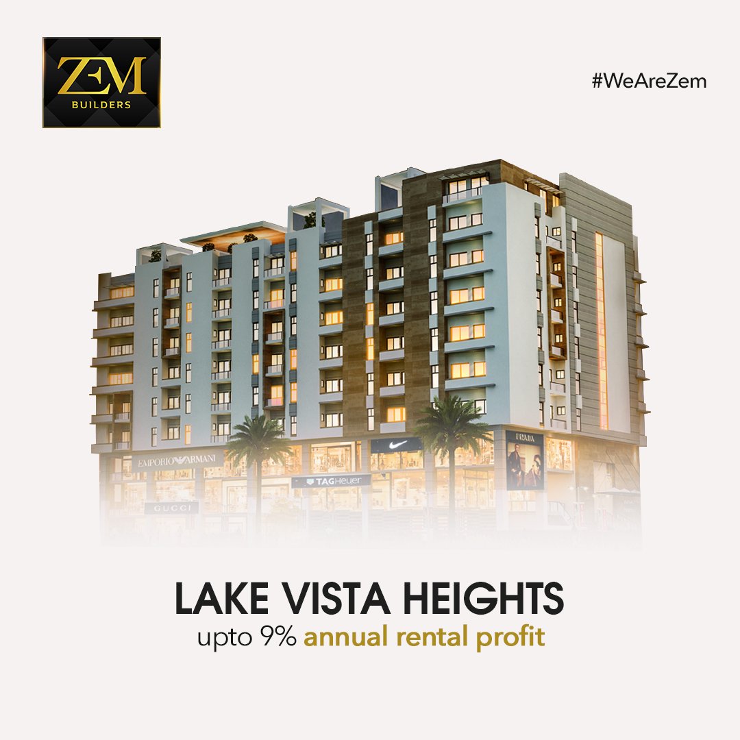 BuildersZem's tweet photo. Make secure investment today!! Invest in Lake Vista Heights

Benefits include:

➤ Upto 9% annual rental profit
➤ Serviced apartments &amp; commercial shops
➤ Safe &amp; secure investment
➤ 24/7 security

📞 051-111-ZEM-222
🌐 https://t.co/UukPbSiF3k

#WeAreZem https://t.co/vEud5JODL7