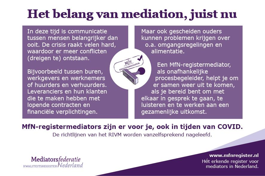 HelenedeHaart's tweet photo. Juist nu, geïsoleerd, dicht op elkaar levend, kunnen conflicten sneller ontstaan en kan mediation helpen.  
Ik sta klaar voor je online # MfN-register# https://t.co/PvtWUOi1FP