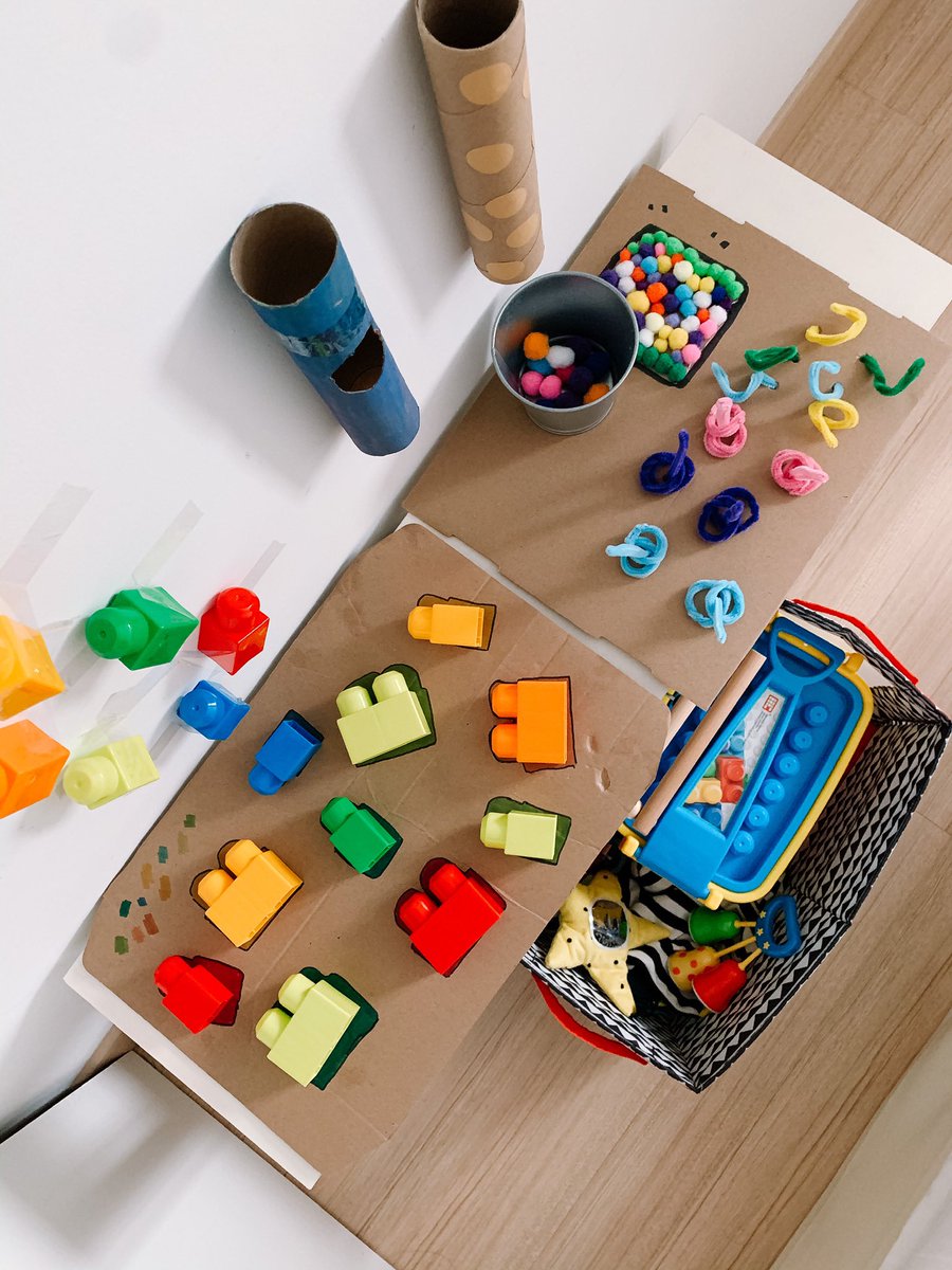 Easy DIY activities to entertain my baby at home and improving his fine motor skills using whatever materials I have
