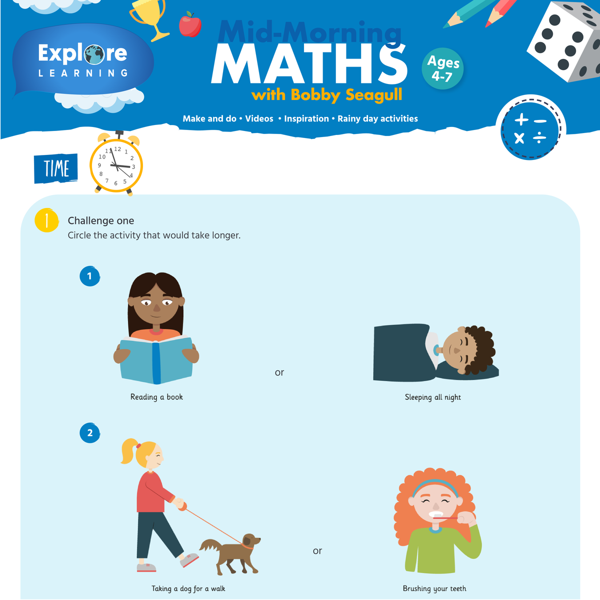 Our first lesson for the week just streamed live from our Facebook page! 🤩We have a new worksheet to follow today's lesson on time for children aged 4-7 up on our website > soo.nr/bpGB #MondayMotivation #BacktoSchool #MidMorningMaths