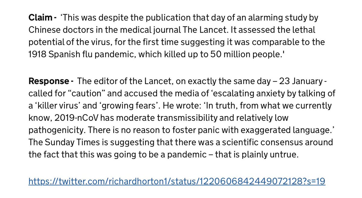 Just for the record: the UK government is deliberately rewriting history in its ongoing COVID-19 disinformation campaign. My Jan 24 tweet called for caution in UK media reporting. It was followed by a series of tweets drawing attention to the dangers of this new disease.