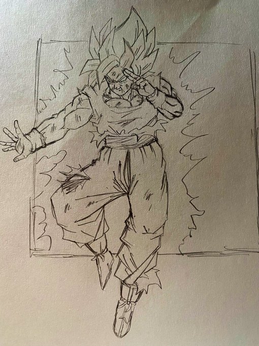 またな!悟空の下描き
右腕もっと上にあげた方がいいよね? 