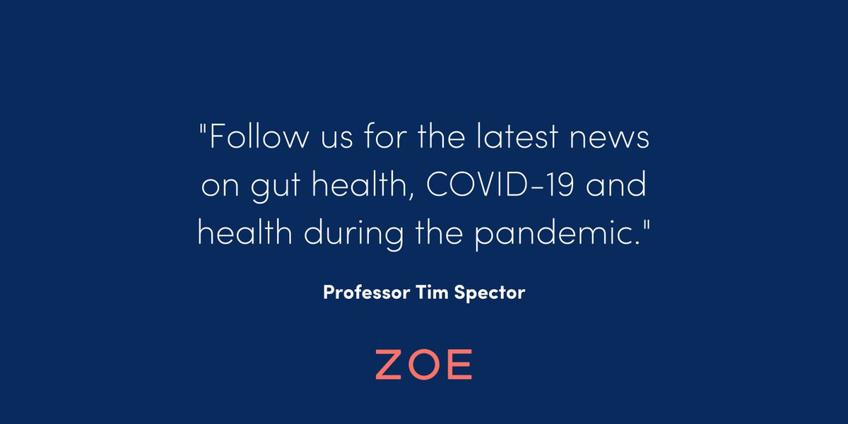 Following the completion of the PREDICT 1 study, this profile will be closing down in the next 2 weeks. Please follow >> @join_zoe to learn more about our research and keep up to date with the latest news on gut health, COVID-19, personalised nutrition, and more 🙂