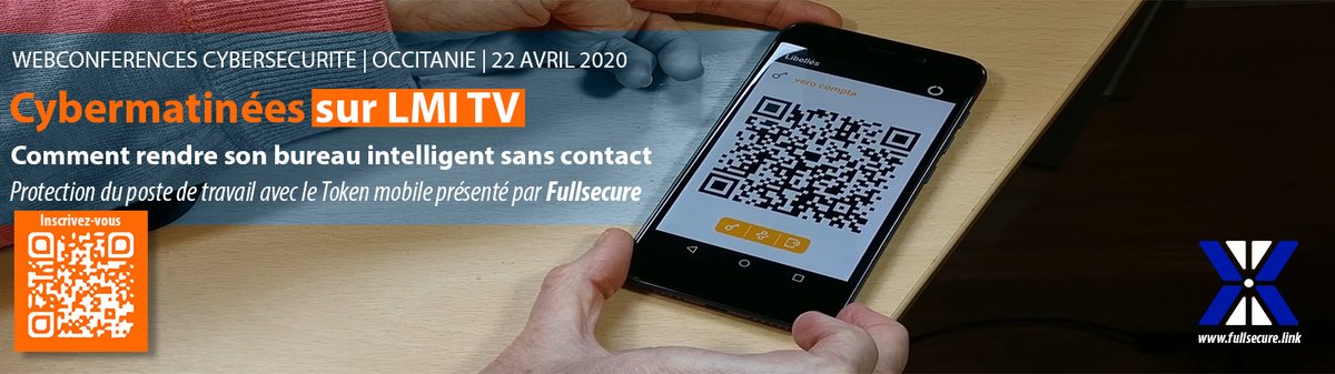 22 avril #webconference protection des #données, mobilité, #teletravail #confinement démo #autologin #autologon #chiffrement #SansContact avec #Token #NFC 

cc @IniciativaActua <a href="/MondeInformatiq/">Le Monde Informatique</a> @BleujourInfo <a href="/Sysecure1/">Sysecure</a> <a href="/La_Melee/">La Mêlée</a>

#quedatacasa #restezalamaison #cybersecurite