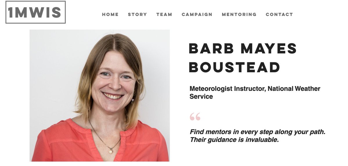 THREAD 4/51Welcome Dr Barb Mayes Boustead-who teaches those in the National Weather Service how to think about high-impact weather events.She combined a love for meteorology which she discovered in first grade with teaching! She's Ft & thx  @windbarb  http://www.1mwis.com/profiles/barb-mayes-boustead