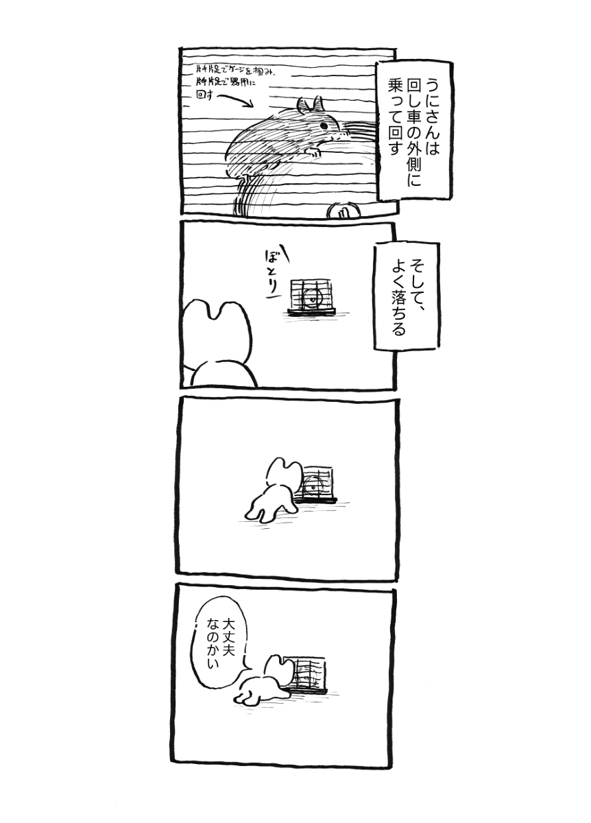 うにさんと私(24-49) #漫画 #オリジナル #4コマ #4コマ漫画 #うにさんと私 #ハムスター #エッセイ #創作 https://t.co/qPPv8p3jV2 