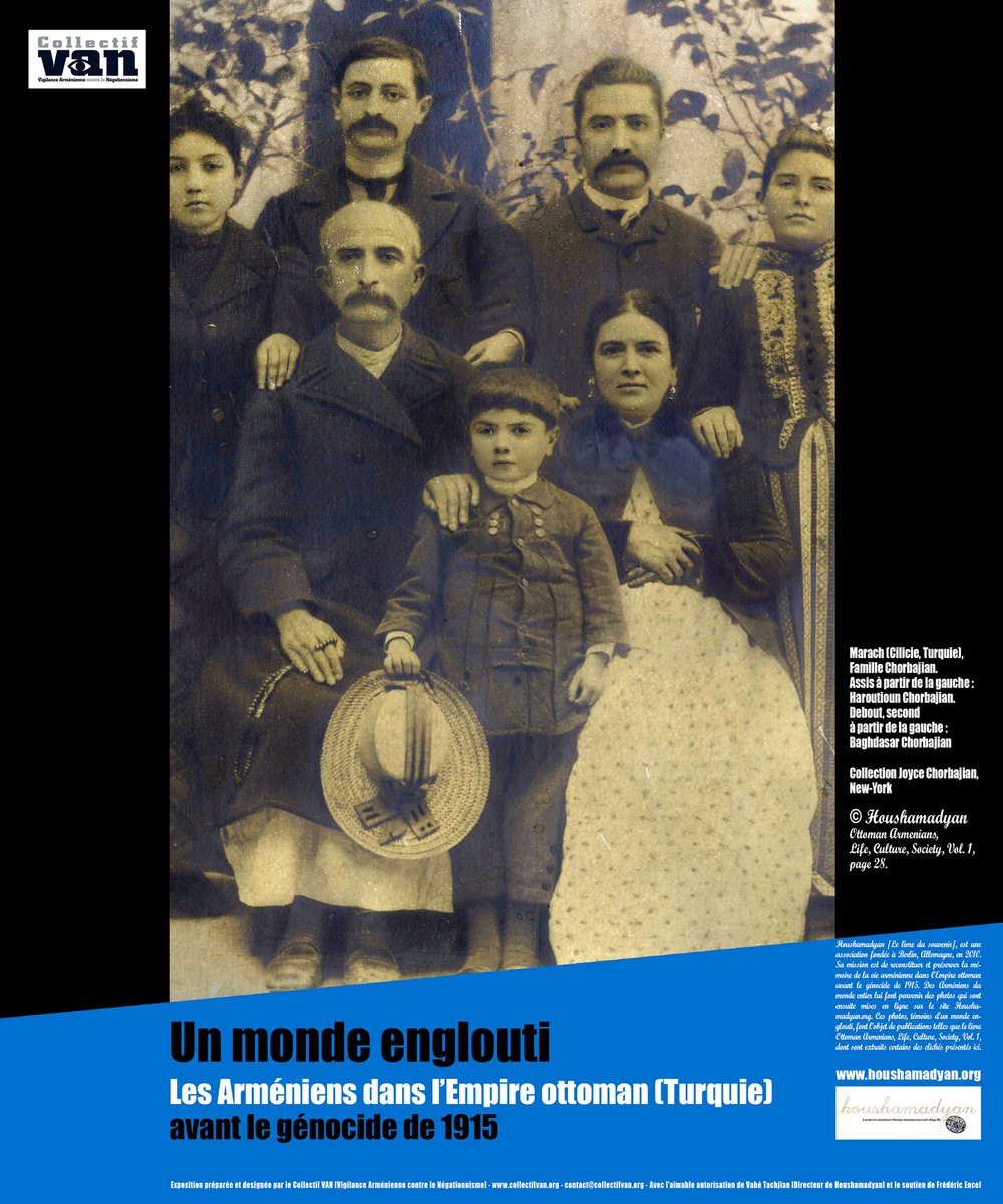 Collectif_VAN's tweet photo. 24 avril, Journée officielle de commémoration du #génocidearménien.
Avant 1915, cette famille arménienne de Marach (Turquie) avait une vie. @Houshamadyan #Pict2
@TwitterFrance @FacebookFR, @YouTube @DILCRAH :
Le négationnisme prolifère, il est mortifère. #StopHaine #Spoliations https://t.co/EPCqmcUOkr