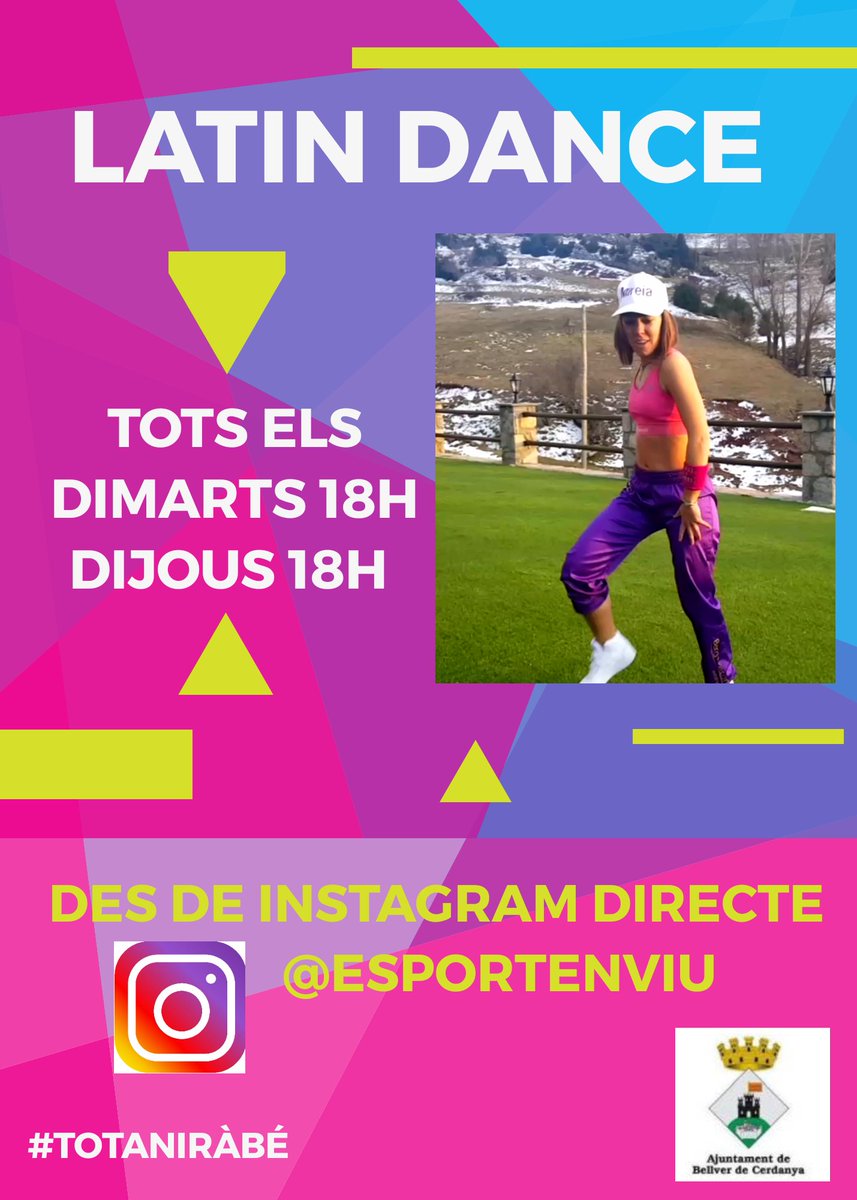 CECerdanya's tweet photo. Gent activa des de casa.
Els dimarts i els dijous a les 18h, ves a l'Instagram @esportenviu i  balla en directe amb la Mireia Armengou @miri_armen

#QuedataCasa, #FemEsportaCasa, #JoActuo, #JoEmQuedoACasa, #GentActivadesdeCasa, #esportcat, #bellverdecerdanya https://t.co/1FAvpkmEoG