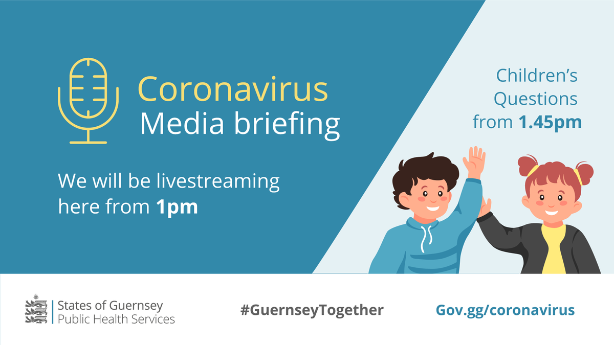 1 hour to go until we will be livestreaming our media briefing via our Facebook page today at 1pm. You can also view the stream via gov.gg/coronavirus. Please be aware that we will not be fielding questions from the public during the livestream. #COVID19 #GuernseyTogether