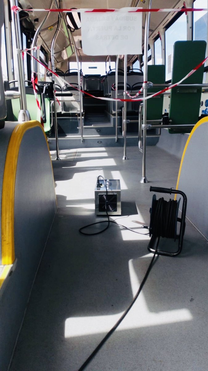 HICID1's tweet photo. Trabajos de desinfección diarios en nuestros vehículos manualmente y con cañón profesional de ozono https://t.co/Hg7UugAQbd