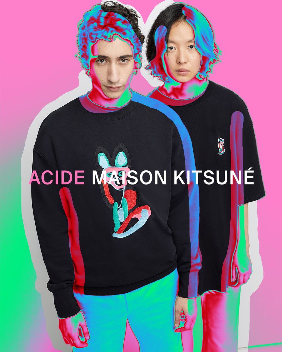 kitsune_japan's tweet photo. 【ACIDE Maison Kitsuné】は、ジェンダーレスでアーティスティックなデザインと、シグネチャーロゴの “ACIDE Fox” が特徴的なコレクションです💚
#ACIDEmaisonkitsune #GenderlessArty
#MaisonKitsune #メゾンキツネ https://t.co/CcSwr9GdAt