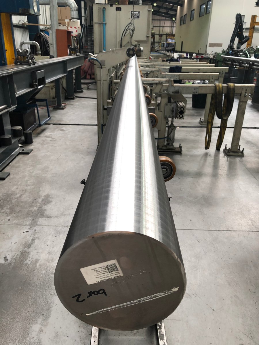 Whilst fully observing all the social distancing guidlines we are still able to operate and currently grinding the longest/heaviest #Nauticalloy #Propeller shaft we have done, 210mm dia x 12mtrs long, its a big one, but all going well. #duplex, #marine, #sterngean