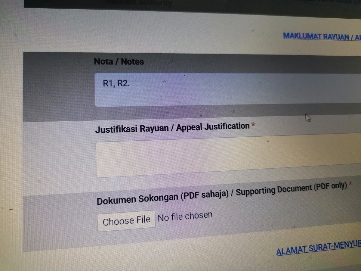 Kevinator97's tweet photo. @MITIMalaysia @AzminAli @limbanhong @lokmanhakim_ali Hello MITI , my application has a notes "R1, R2", may I ask for clarification. Thank you https://t.co/23yWxtw31l