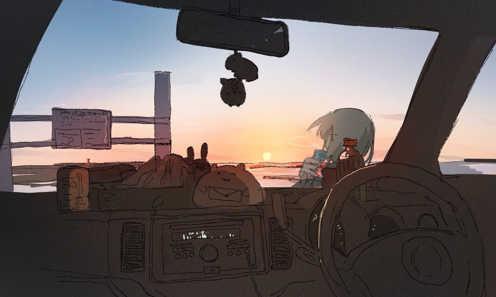 「夕暮れと朝の空気感は似ていてしかし絶妙に確実に違う 」|津島ソラ🌸のイラスト